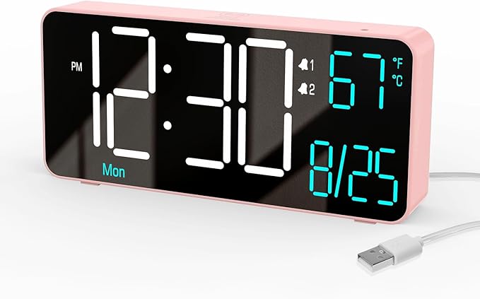 KOSUMOSU Alarm Clocks for Bedrooms, 6.7in Small Digital Clock, Auto Dimming by KOSUMOSUTECHNOLOGY