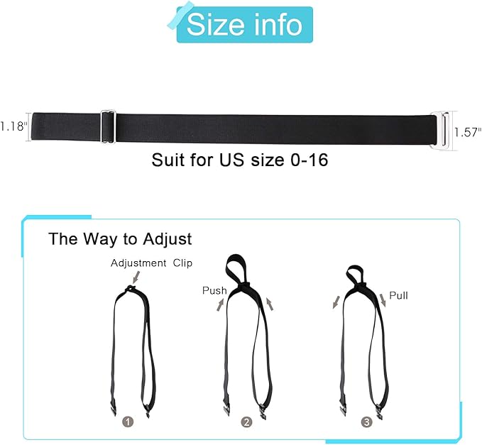 JASGOOD Women No Show Stretch Belt Elastic Web Strap Belt - Image 7