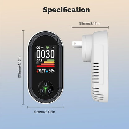 MOES 4-in-1 Carbon Monoxide & Gas Detectors Plug in, - Image 6