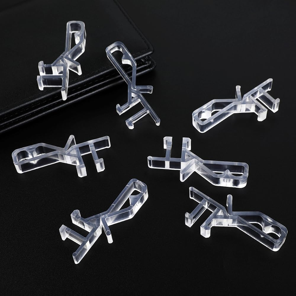 36 PCS Hidden Channel Valance Clips, 1-7/8inch Clear Plastic Blinds Clips for The Valance with a Groove in The Back
