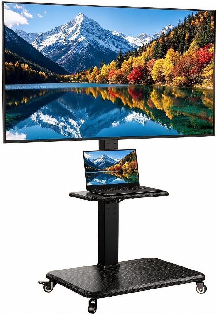 perlegear rolling tv stand for 30-75 inch tvs, main product view