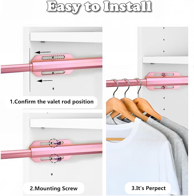 12" Valet Rod for Closet Pull Out, Adjustable extending closet rod, Standard - Image 8