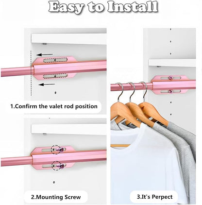 12" Valet Rod for Closet Pull Out, Adjustable extending closet rod, Standard - Image 8