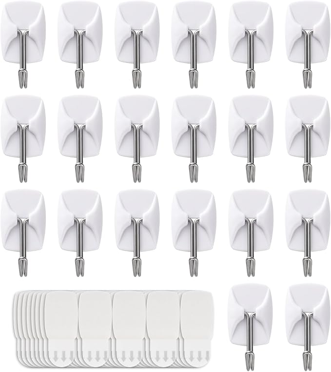20 Small Hooks+40 Removable Strips, Heavy Duty by MOVELYST