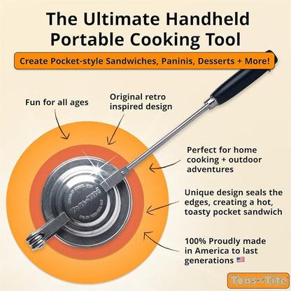Handheld Sandwich Maker, Classic Sandwich Grill & Panini Press, Cast Aluminum - Image 2