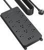 TROND Surge Protector Power Strip 15 ft, Flat Plug Extension Cord by TRONDOfficial