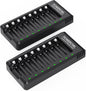 POWEROWL 8 Bay AA AAA Battery Charger 2 Pack, USB High-Speed Charging, by POWEROWL