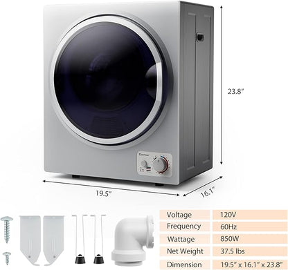 COSTWAY Compact Laundry Dryer, 110V Electric Portable Clothes Dryer - Image 7