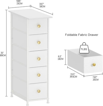 GiftGo Narrow Dresser Cabinet Vertical Slim Dresser Chest of Drawers Skinny - Image 3