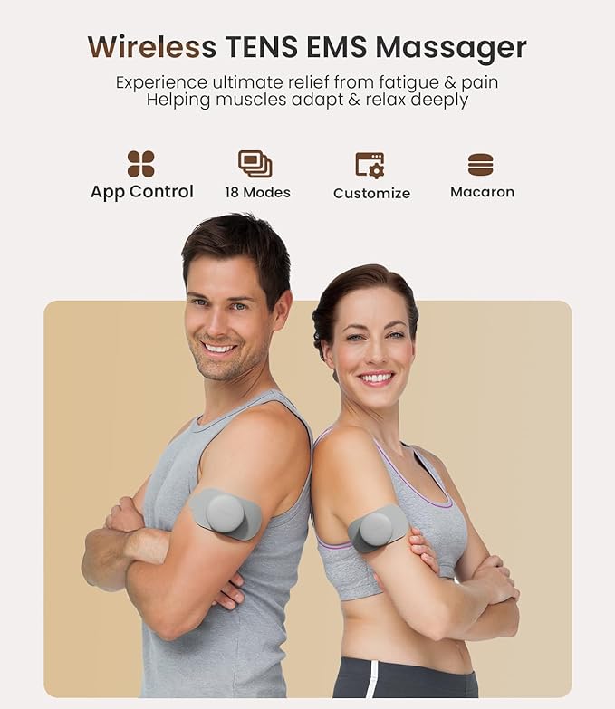 Wireless TENS Unit for Pain Relief, 18 Modes App Control Tens Machine & Deep - Image 2