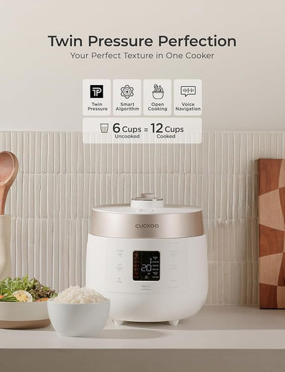 CUCKOO Twin Pressure Rice Cooker 6-Cup Uncooked / 12-Cup Cooked - Image 2