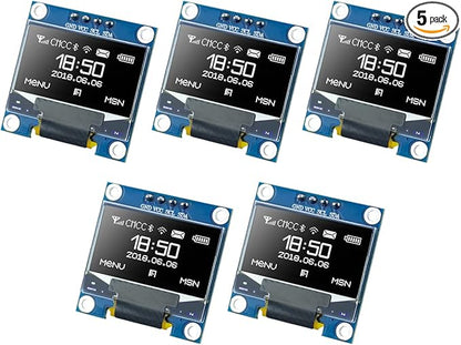 Hosyond 5 Pcs 0.96 Inch OLED I2C IIC Display Module 12864 128x64 Pixel SSD1306 by Hosyond