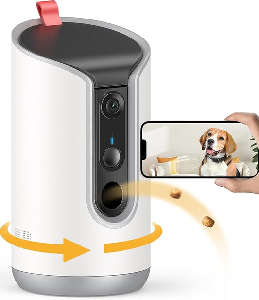 2K Pet Camera Treat Dispenser, 360°View Dog Camera by TKENPROPetTreatCamera