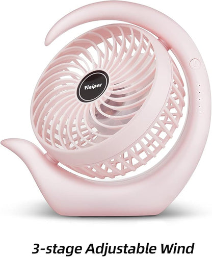 Viniper Battery Operated Fan, Usb Desk Fan : 180° Rotation and 3 Speeds - Image 4