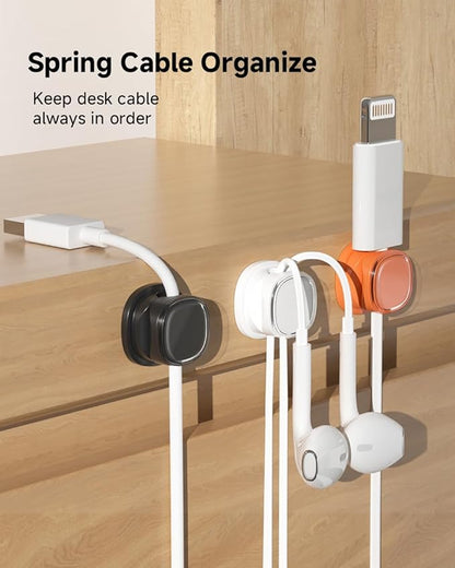 9 Pack Cord Organizer, Spring Cable Management, Adhesive Cute Cable Holder Clips - Image 2