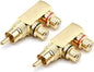 LOCHSOEL RCA Splitter Adapter, Right Angle RCA Male to 2 Female AV Splitter by LOCHSOEL