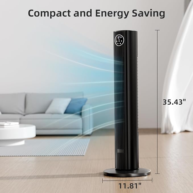 Antarctic Star Tower Fan Portable Floor Fans 85°Oscillating Fan Quiet Cooling - Image 6
