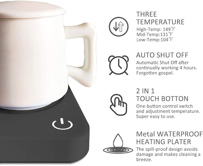 VOBAGA Coffee Mug Warmer, 4 Hours Auto Shut Off Cup Warmer - Image 3