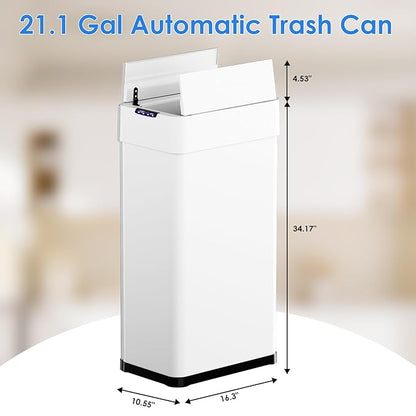 TLSUNNY 21.1 Gallon Automatic Trash Can, Stainless Steel Motion Sensor Garbage - Image 3