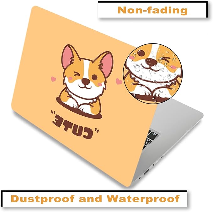 Laptop Skin Sticker Decal, Decorative Waterproof Removable, Cute Corgi - Image 5
