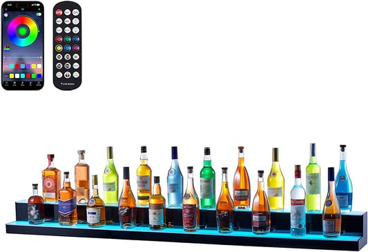 VEVOR LED Lighted Liquor Bottle Display, 2 Tiers 72 Inch Commercial Illuminated by VEVOR