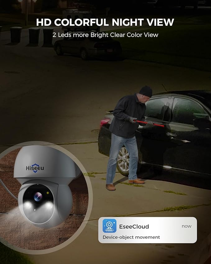 Hiseeu Solar Security Camera Outdoor, 4MP Cameras, Wireless Home Security - Image 7