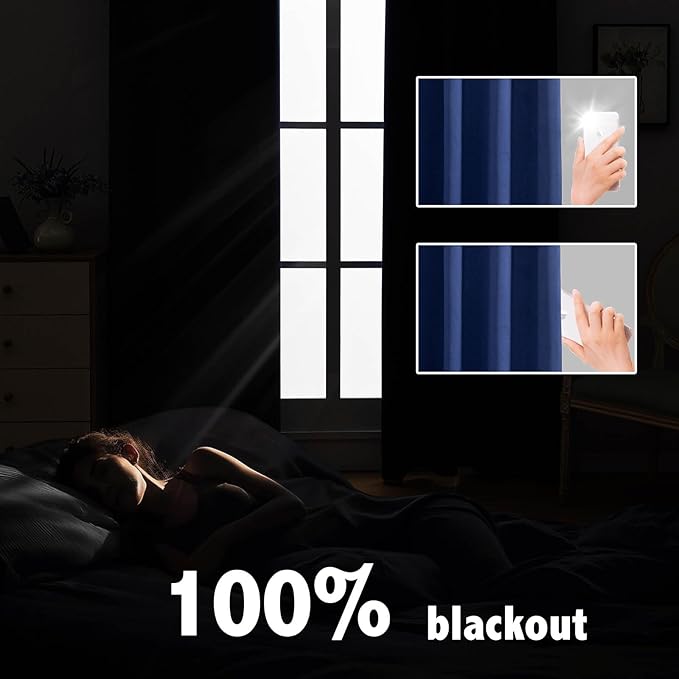 Anytime 100% Blackout Curtain 2 Panels Set, Thermal Insulated Window Drapes - Image 3