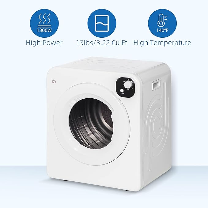 HOMCOM Portable Clothes Dryer, 120V 1300W Compact Laundry Dryer - Image 8