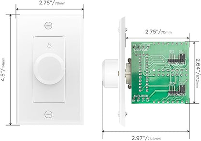 RECOIL VC-R100 100W Impedance Matching Wall Mount Volume Control Knob, Flush - Image 6