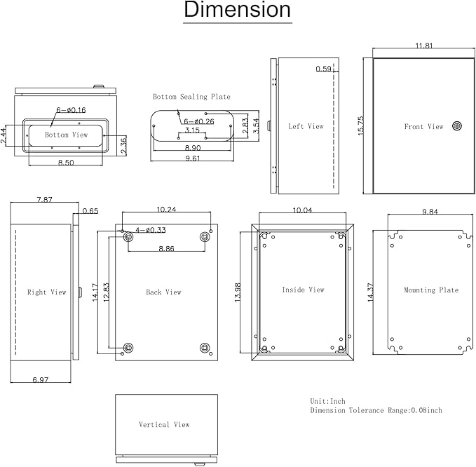 VEVOR NEMA Steel Enclosure, IP66 Waterproof & Dustproof, Outdoor/Indoor - Image 10
