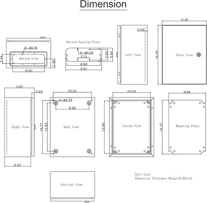 VEVOR NEMA Steel Enclosure, IP66 Waterproof & Dustproof, Outdoor/Indoor - Image 10