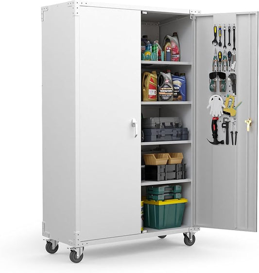 VINGLI Upgraded Wide & Deep Garage Storage Cabinet, Metal Storage Cabinet by VINGLI