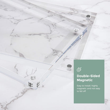 Syntrific 5x7 Acrylic Photo Frame 5Pack Premium Acrylic Photo Frame Magnetic Picture Frames Clear | Clear Lucite Frames, Stand on Desk, Horizontal and Vertical, Frameless, Floating Effect Photo Display