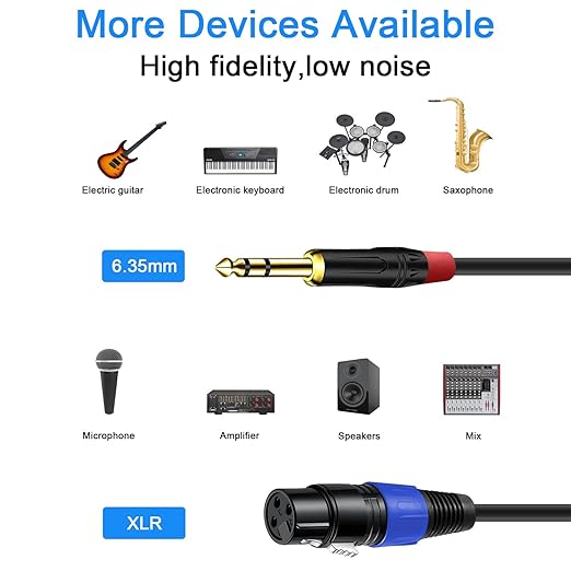 2Pack 6.35mm Dual TRS to XLR Female Cable - Image 3