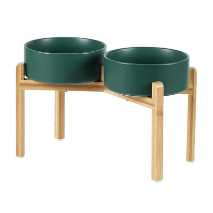 Ceramic Raised Double Bowls Set by Havniva