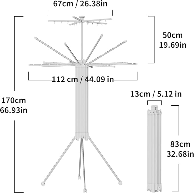 JOOM 4 Legs Double Layer Clothes Drying Rack, Garment Rack Portable and - Image 4