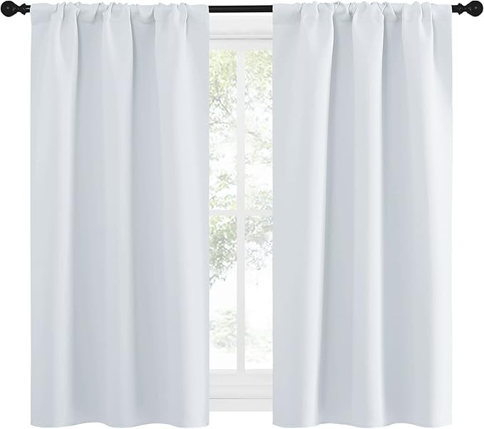 NICETOWN Greyish White Window Curtain Panels - Image 2