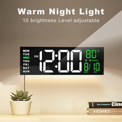 JALL 16" Large Digital Wall Mount Clock, Count Down Timer, Big LED, RGB Color - Image 9