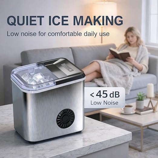 38lbs Per Day Countertop Ice Maker, 9 Ice Cubes in 3.5 Minutes, Self-Cleaning - Image 5