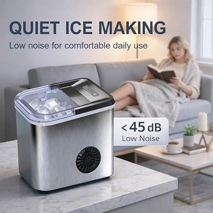 38lbs Per Day Countertop Ice Maker, 9 Ice Cubes in 3.5 Minutes, Self-Cleaning - Image 5