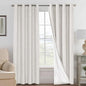 H.VERSAILTEX 100% Blackout Curtains Ivory, Linen Blackout Curtains 96 inch by HVERSAILTEX