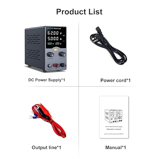 Wanptek DC Power Supply Variable 62V 5A, Bench Power Supplies - Image 6