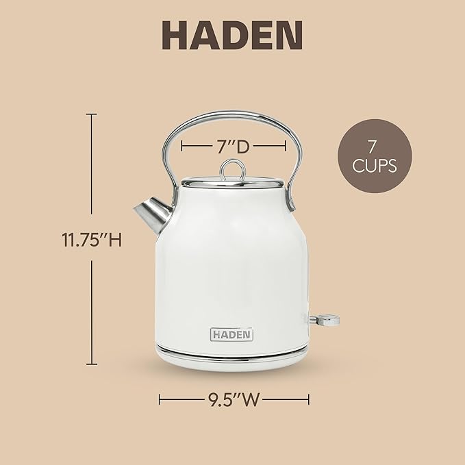Haden Heritage 1.7 Liter Stainless Steel Electric Kettle, Hot Water Kettle - Image 4