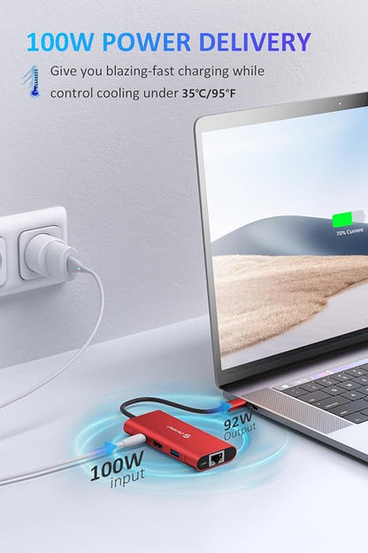 UtechSmart USB C Hub, Ethernet Multiport Adapter 6 in 1 USB C to HDMI Dock - Image 3