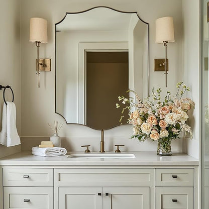 ANDY STAR Bathroom Vanity Mirror, 24x36 Irregular Wall Mirror, Asymmetrical by ANDYSTAR