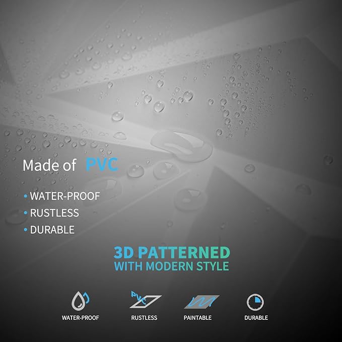 Art3d 3D Wall Panels 20 Pack, 11.8" x 11.8" PVC Wall Panels, Glue Up Wall Decor - Image 5