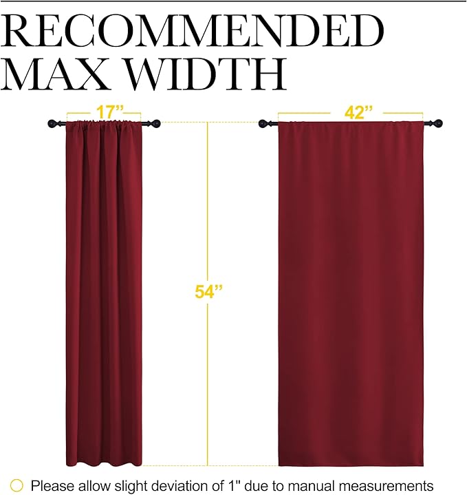 NICETOWN Christmas Burgundy Curtains Blackout Drape Panels - Image 7