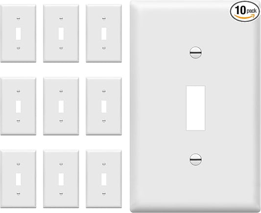 ENERLITES Light Switch Cover Plate, Toggle Wall Plate Cover, Size 1-Gang 4.50" by Enerlites