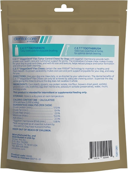 Virbac C.E.T. VEGGIEDENT Flex Tartar Control Chews - Image 2