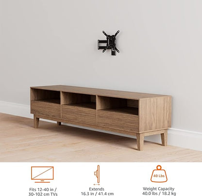 Amazon Basics Full Motion TV Wall Mount fits 12" to 40" TVs and VESA 200x200 - Image 13